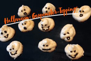 Lustiges Gespenster-Topping für das Halloween-Buffet