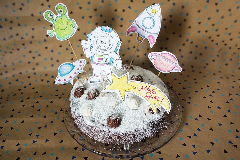 Kindergeburtstag Weltraum Weltall Kuchen