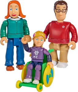 Diversity-Spielzeug divers inklusiv Familie Rollstuhl