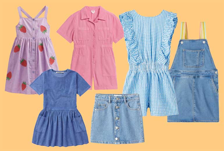 Frühlingsklamotten für Kinder Outfit Röcke Jumpsuit Kleider Mädchen Jungen