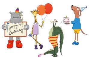 kindergeburtstag download cake topper einladung karte dekoration partytiere