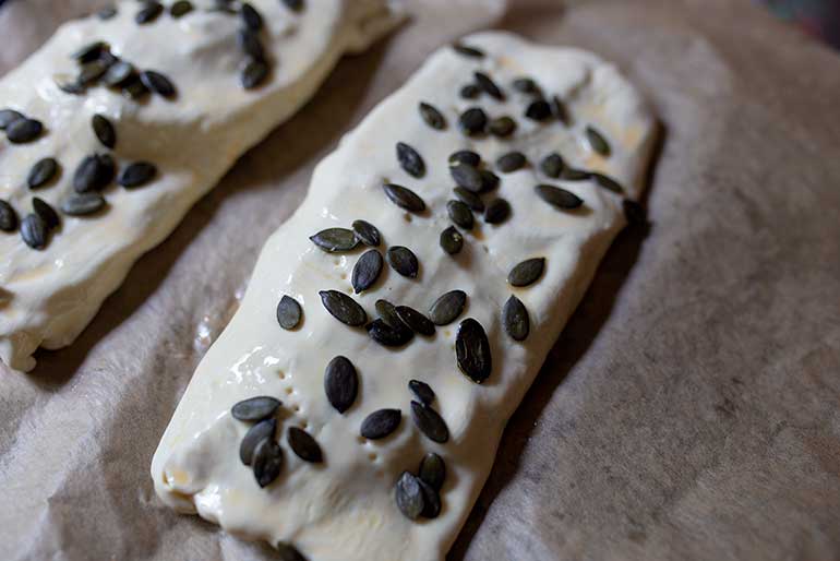 Rezept Kürbis Feta Strudel Herbst