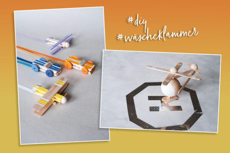 diy wäscheklammern holz auto flugzeug basteln anleitung