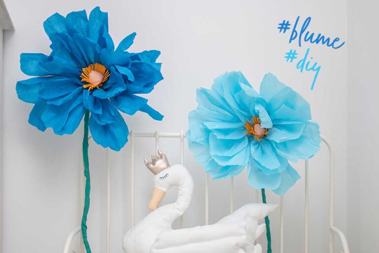 riesenblume krepp blume basteln diy