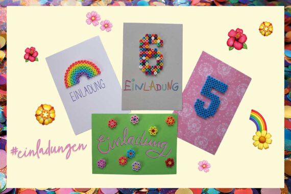 Einladungskarten diy Bügelperlen kindergeburtstag