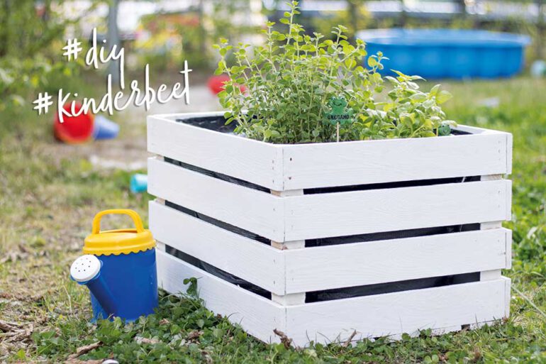 kinderbeet hochbeet balkon obstkiste diy
