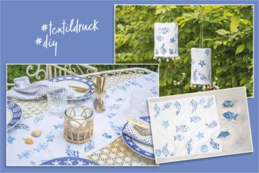 Hallo Sommer! Tischläufer und Lampions aus selbst bedrucktem Stoff