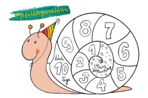 countdown kindergeburttag geburtstag ausmalen malvorlage