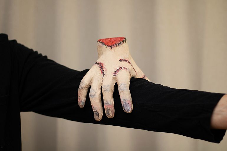 thing wednesday costume diy tutorial hand