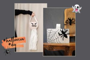Halloween-Körbe, Spinne, Gespenst, Halloween, Süßes oder Saures