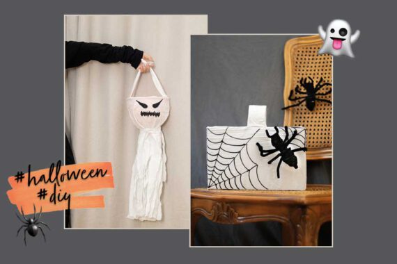 Halloween-Körbe, Spinne, Gespenst, Halloween, Süßes oder Saures