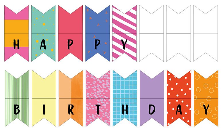 wimpelkette kuchen download freebie geburtstag kindergeburtstag