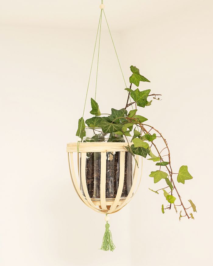 blumenampel peddigrohr diy