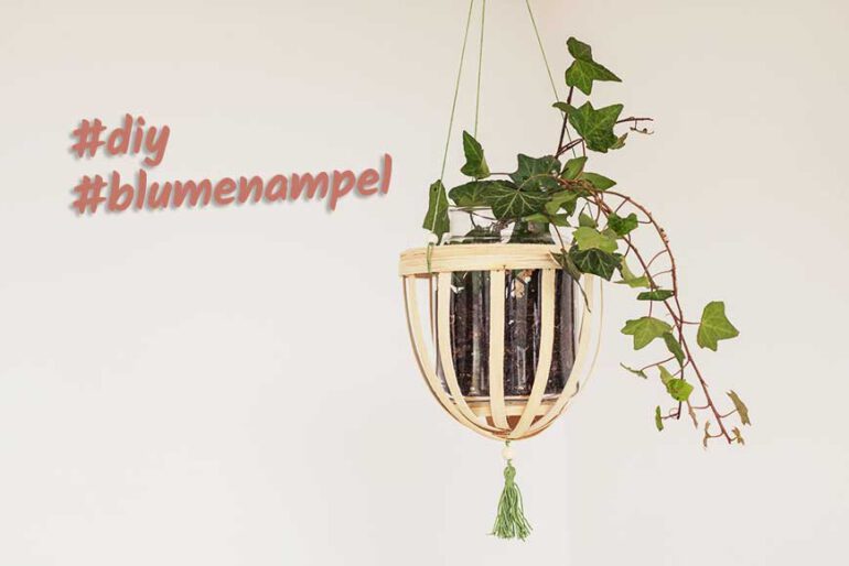 blumenampel peddigrohr diy